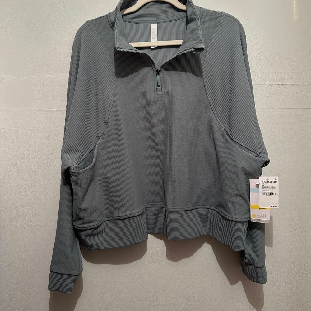 Zella Women's Slate Gray Half-Zip Sweatshirt